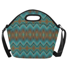 Load image into Gallery viewer, Fire Feather Turquoise Neoprene Lunch Bag/Large
