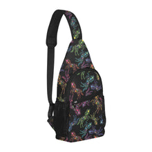 Load image into Gallery viewer, Neon Floral Horses Chest Bag
