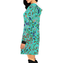 Load image into Gallery viewer, Grandmother Stories Turquoise Hoodie Dress
