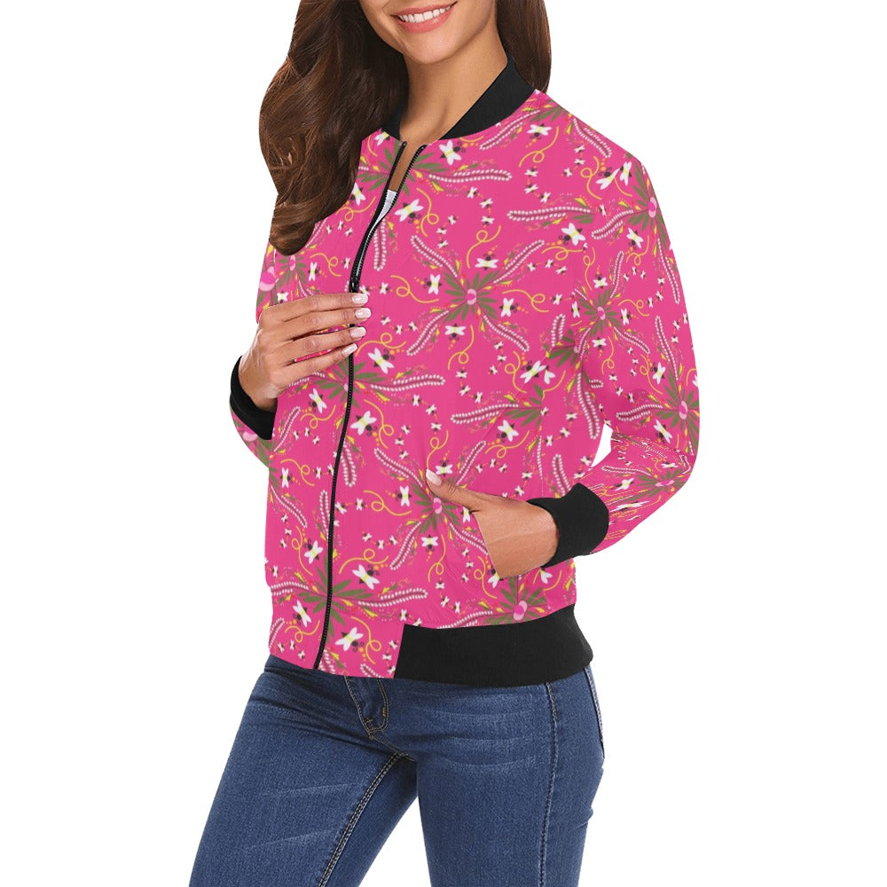 Willow Bee Bubblegum Bomber Jacket for Women