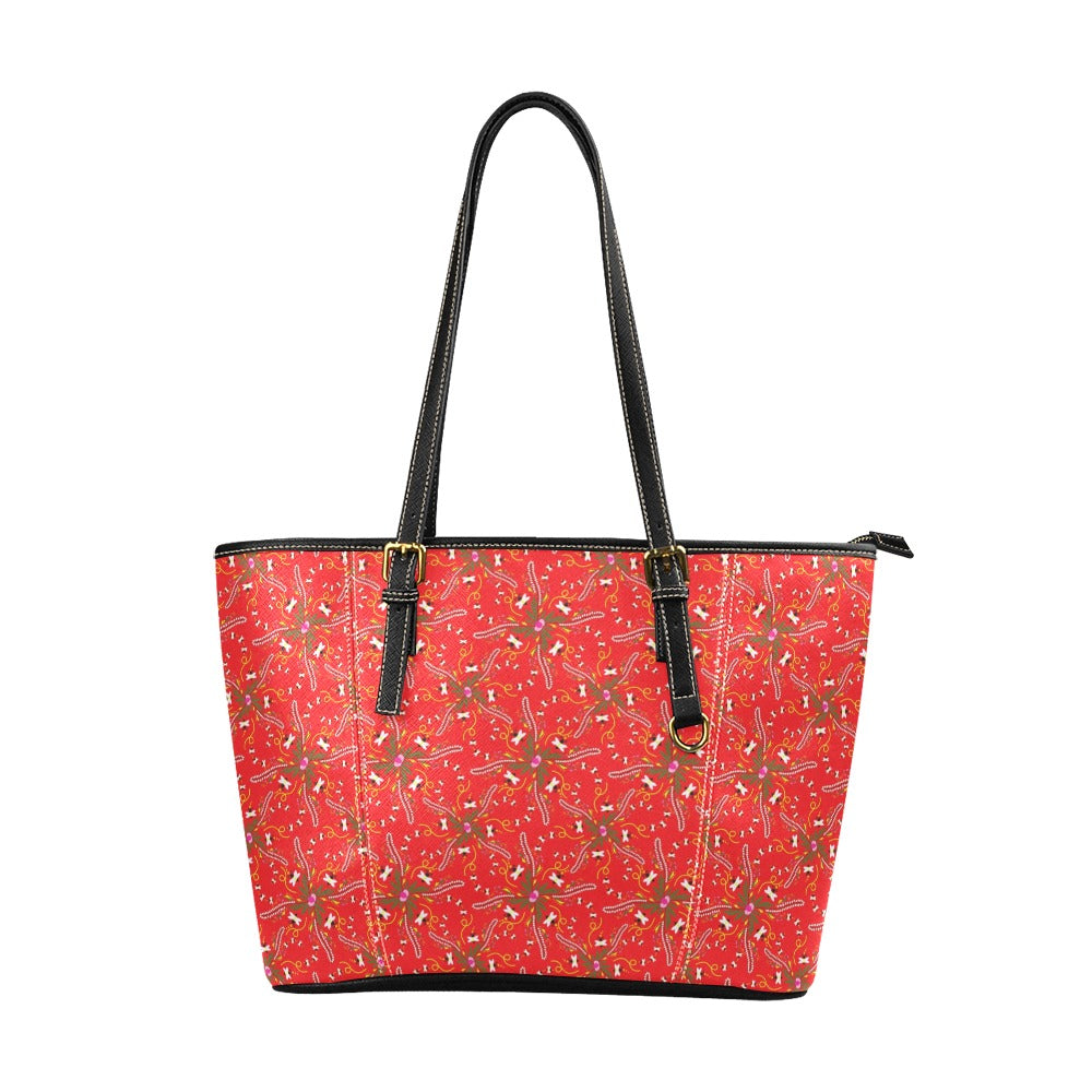 Willow Bee Cardinal Leather Tote Bag