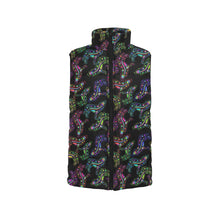 Load image into Gallery viewer, Neon Floral Wolves Men&#39;s Padded Vest Jacket
