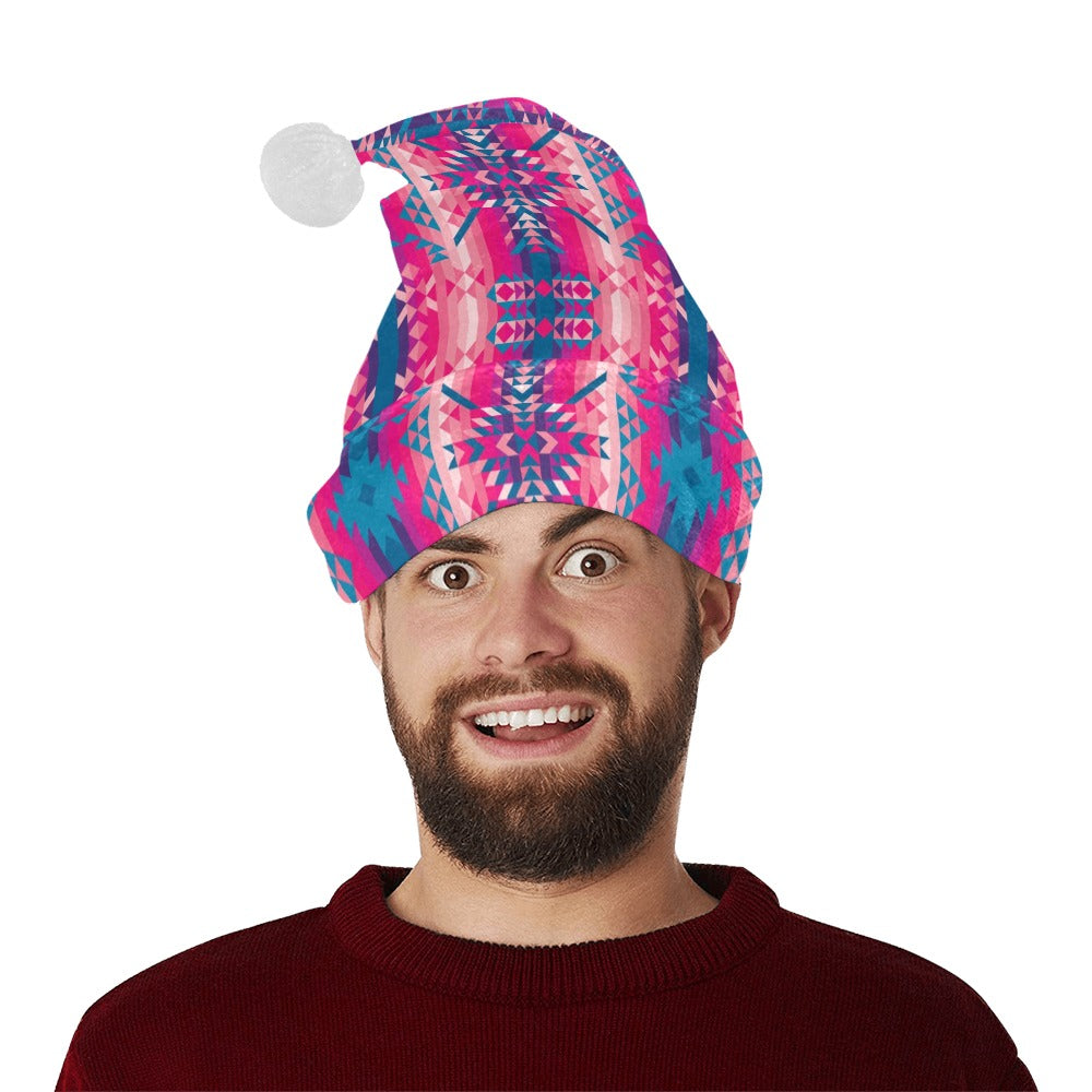 Desert Geo Blue Santa Hat