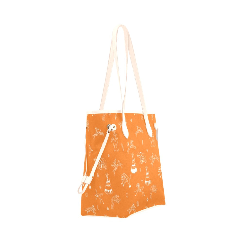 Ledger Dables Orange Clover Canvas Tote Bag