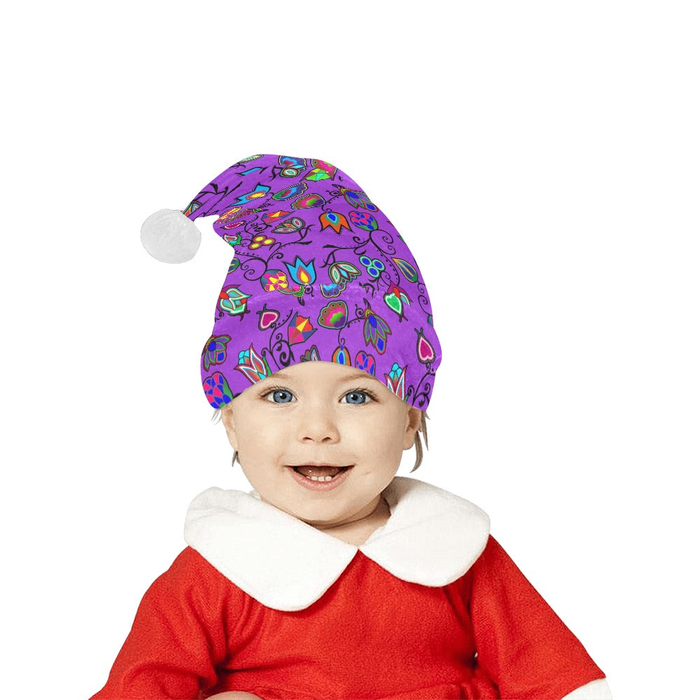 Indigenous Paisley Dark Orchid Santa Hat