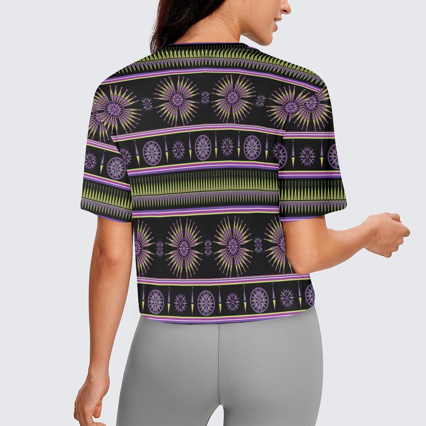Evening Feather Wheel Crop Top