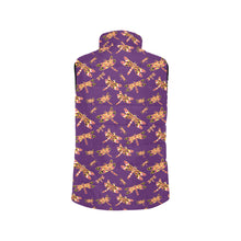 Load image into Gallery viewer, Gathering Yellow Purple Women&#39;s Padded Vest Jacket
