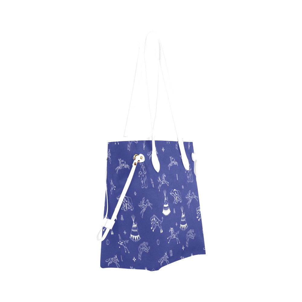 Ledger Dables Blue Clover Canvas Tote Bag