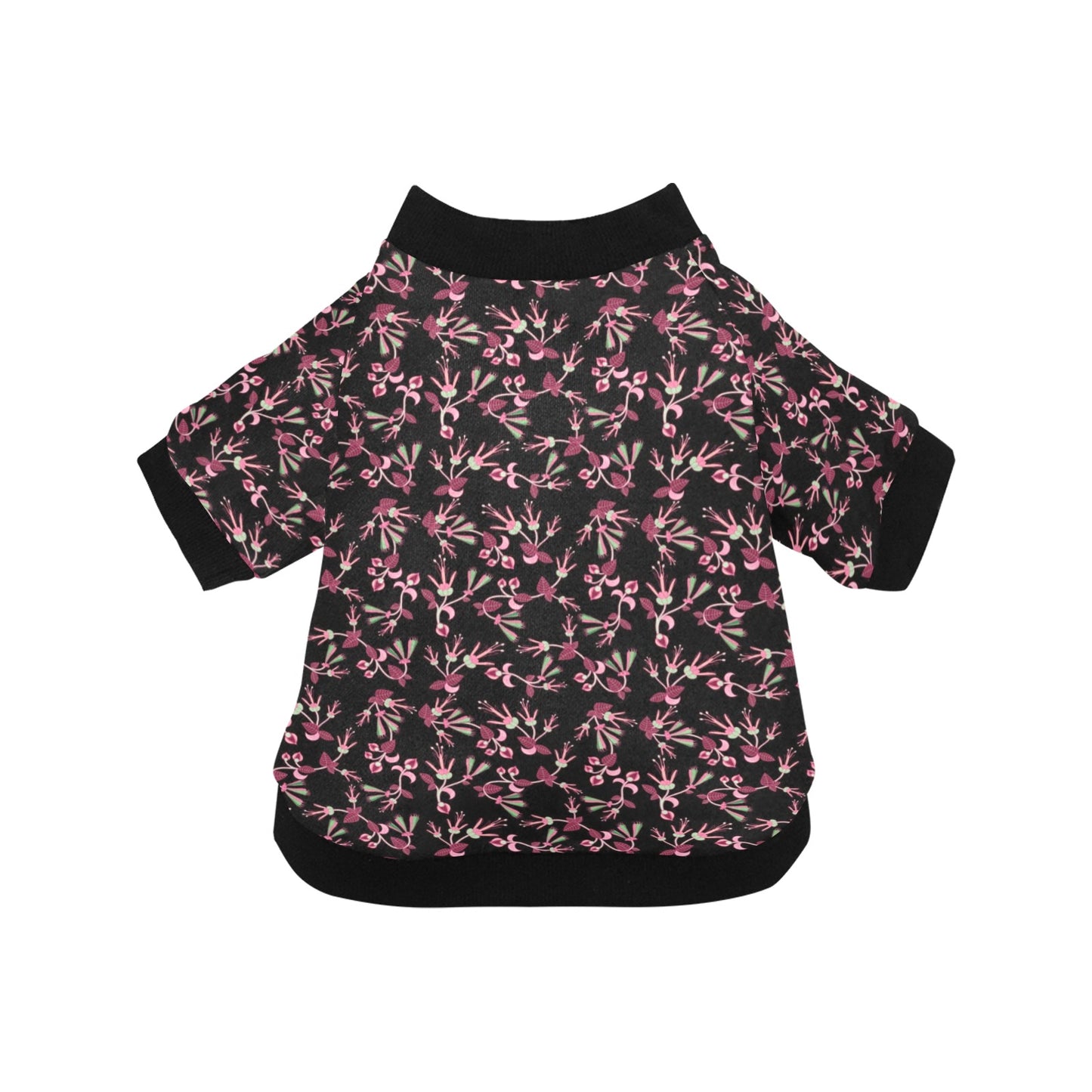 Floral Green Black Pet Dog Round Neck Shirt