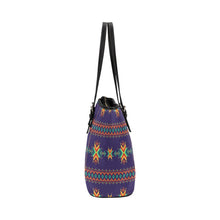 Load image into Gallery viewer, Dreams of Ancestors Indigo Leather Tote Bag
