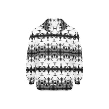 Load image into Gallery viewer, Between the Mountains White and Black Men&#39;s Long Sleeve Fleece Hoodie
