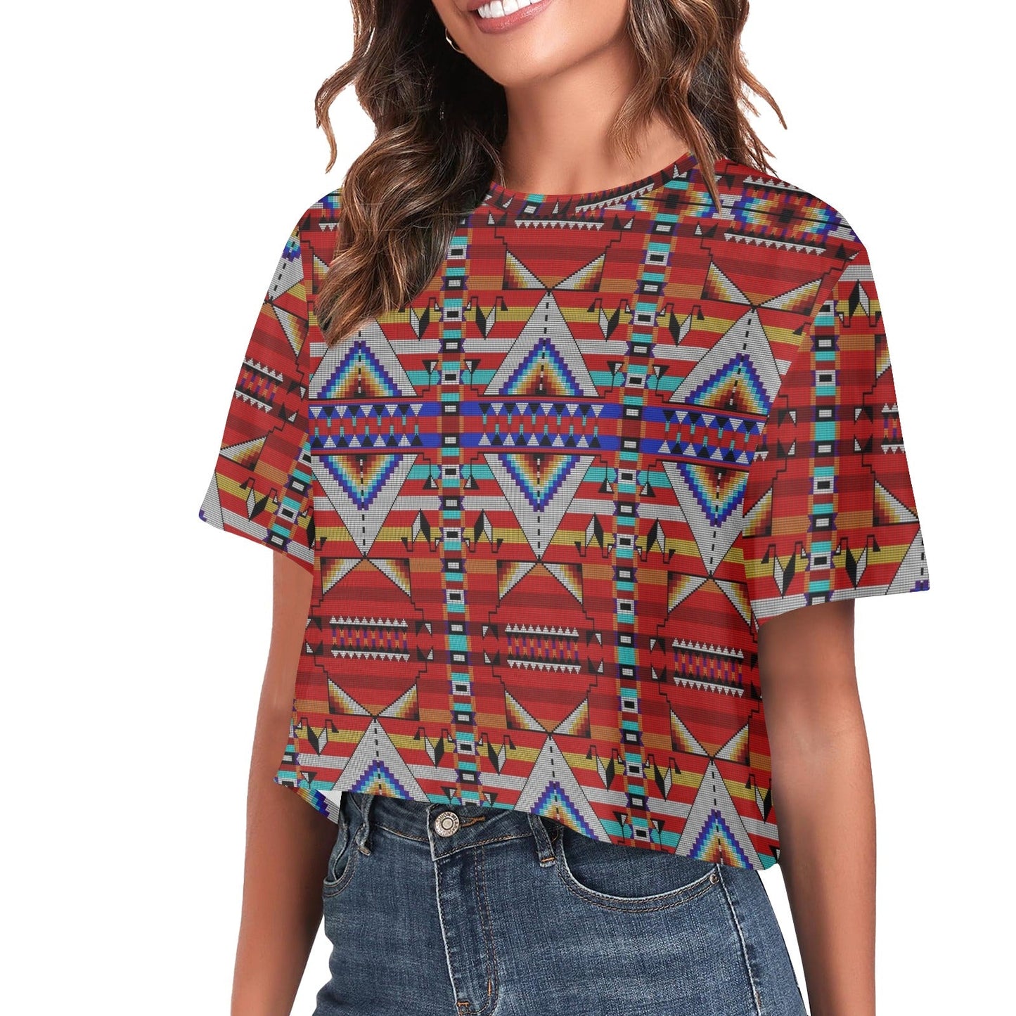 Medicine Blessing Red Crop Top