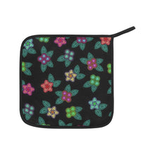 Load image into Gallery viewer, Berry Flowers Black Oven Mitt &amp; Pot Holder
