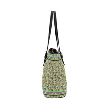 Load image into Gallery viewer, Culture in Nature Green Leaf Leather Tote Bag
