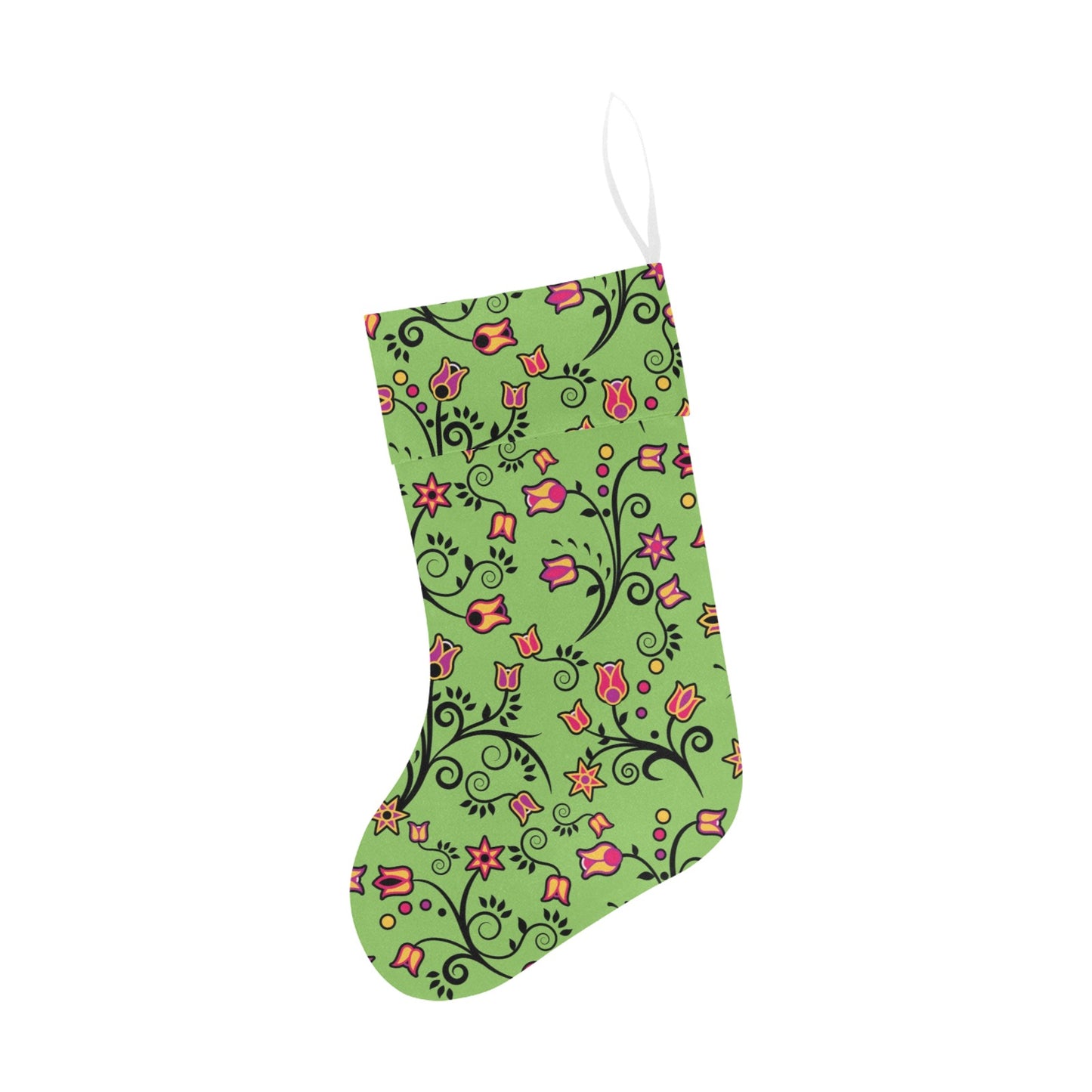 LightGreen Yellow Star Christmas Stocking