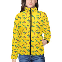 Load image into Gallery viewer, Red Swift Yellow Women&#39;s Stand Collar Padded Jacket
