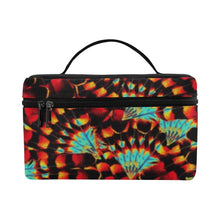 Load image into Gallery viewer, Hawk Feathers Fire and Turquoise Cosmetic Bag
