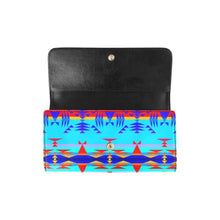 Load image into Gallery viewer, Between the Mountains Blue Women&#39;s Trifold Wallet
