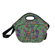 Load image into Gallery viewer, Indigenous Paisley Dark Sea Neoprene Lunch Bag/Large
