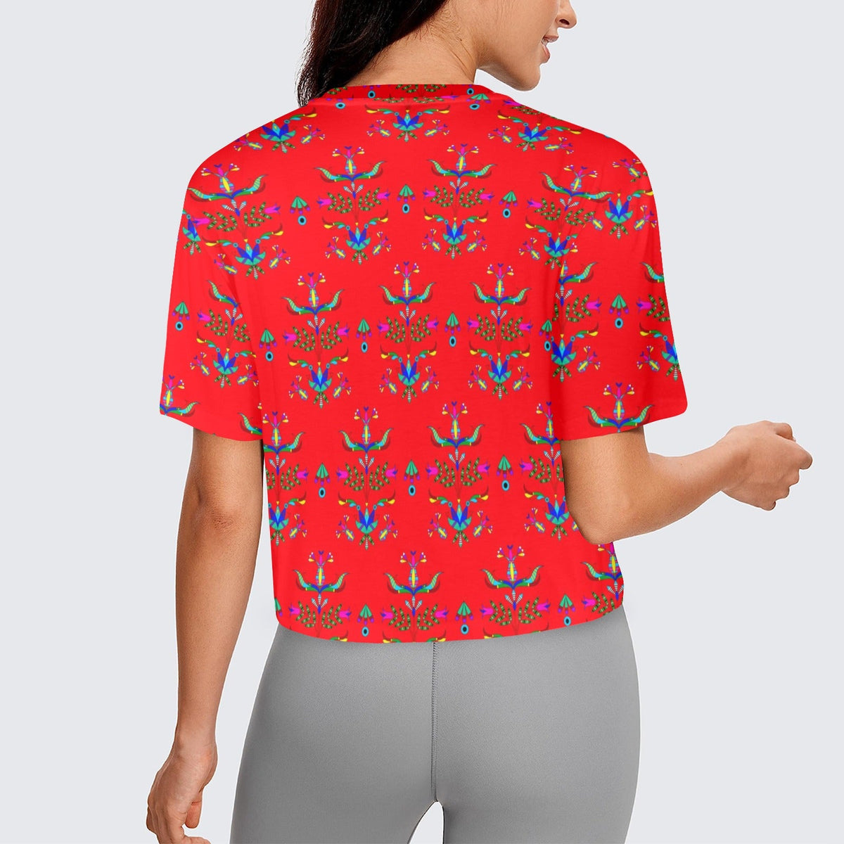 Dakota Damask Red Crop Top