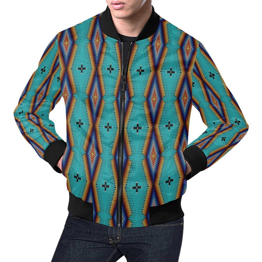 Diamond in the Bluff Turquoise Bomber Jacket for Men