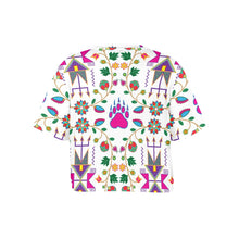 Load image into Gallery viewer, Geometric Floral Fall White Crop Top
