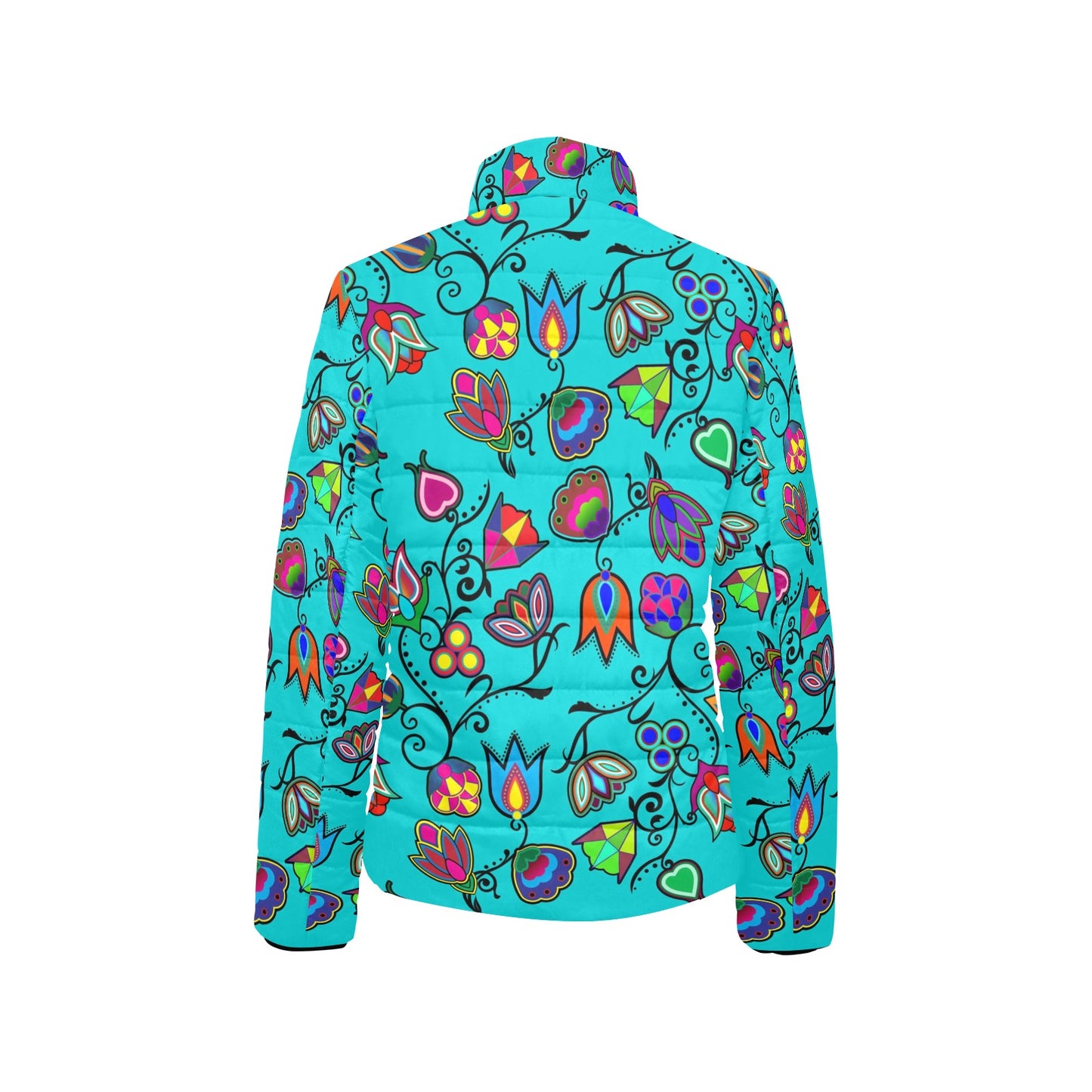 Indigenous Paisley Sky Women's Stand Collar Padded Jacket