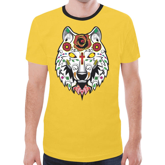 Wolf Spirit Guide Yellow New T-shirt for Men