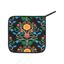 Load image into Gallery viewer, Floral Beadwork Four Clans Oven Mitt &amp; Pot Holder
