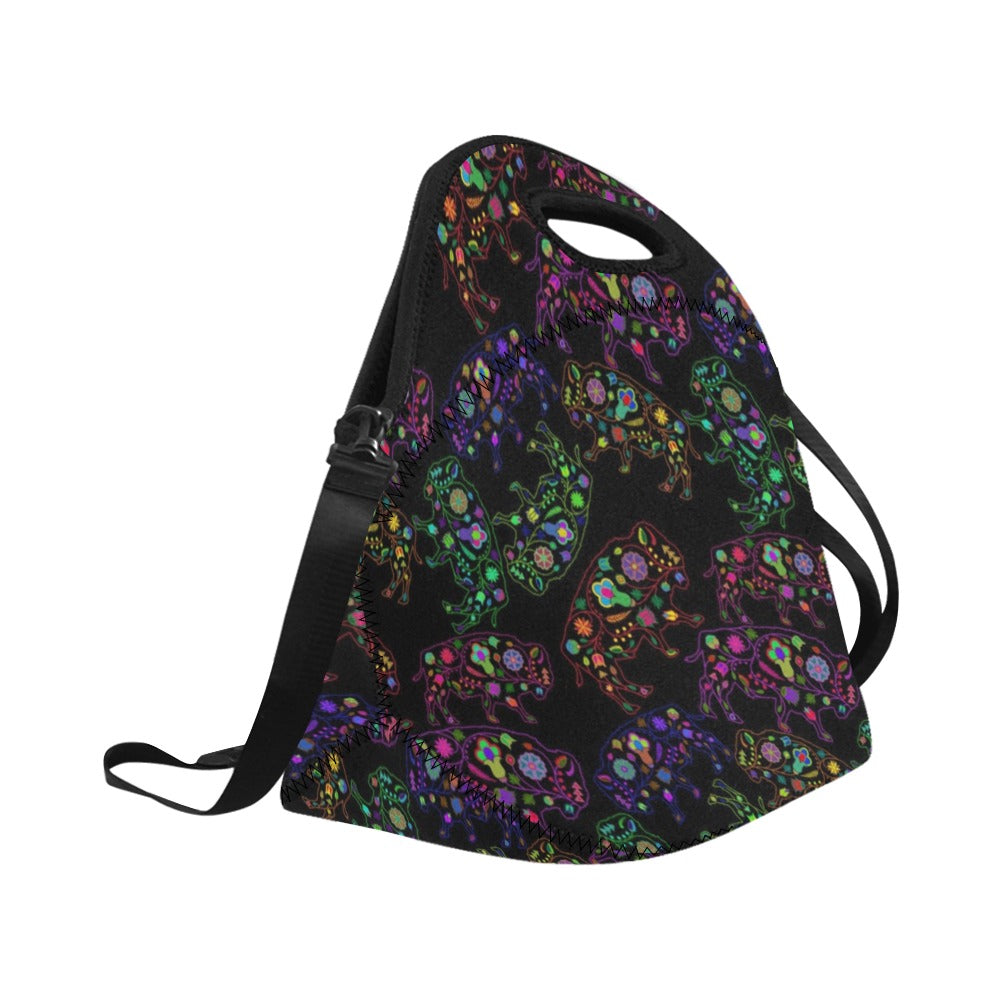 Neon Floral Buffalos Neoprene Lunch Bag/Large