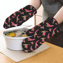 Load image into Gallery viewer, Red Swift Colourful Black Oven Mitt &amp; Pot Holder
