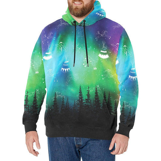 Aurora Medicine Animals Men's Long Sleeve Fleece Hoodie