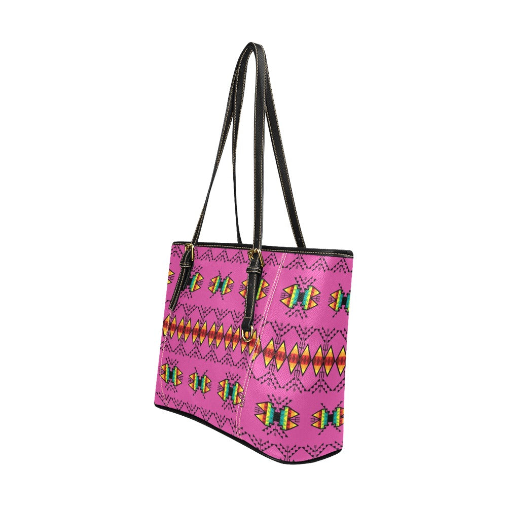 Sacred Trust Pink Leather Tote Bag