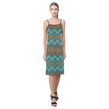 Load image into Gallery viewer, Fire Feather Turquoise Alcestis Slip Dress
