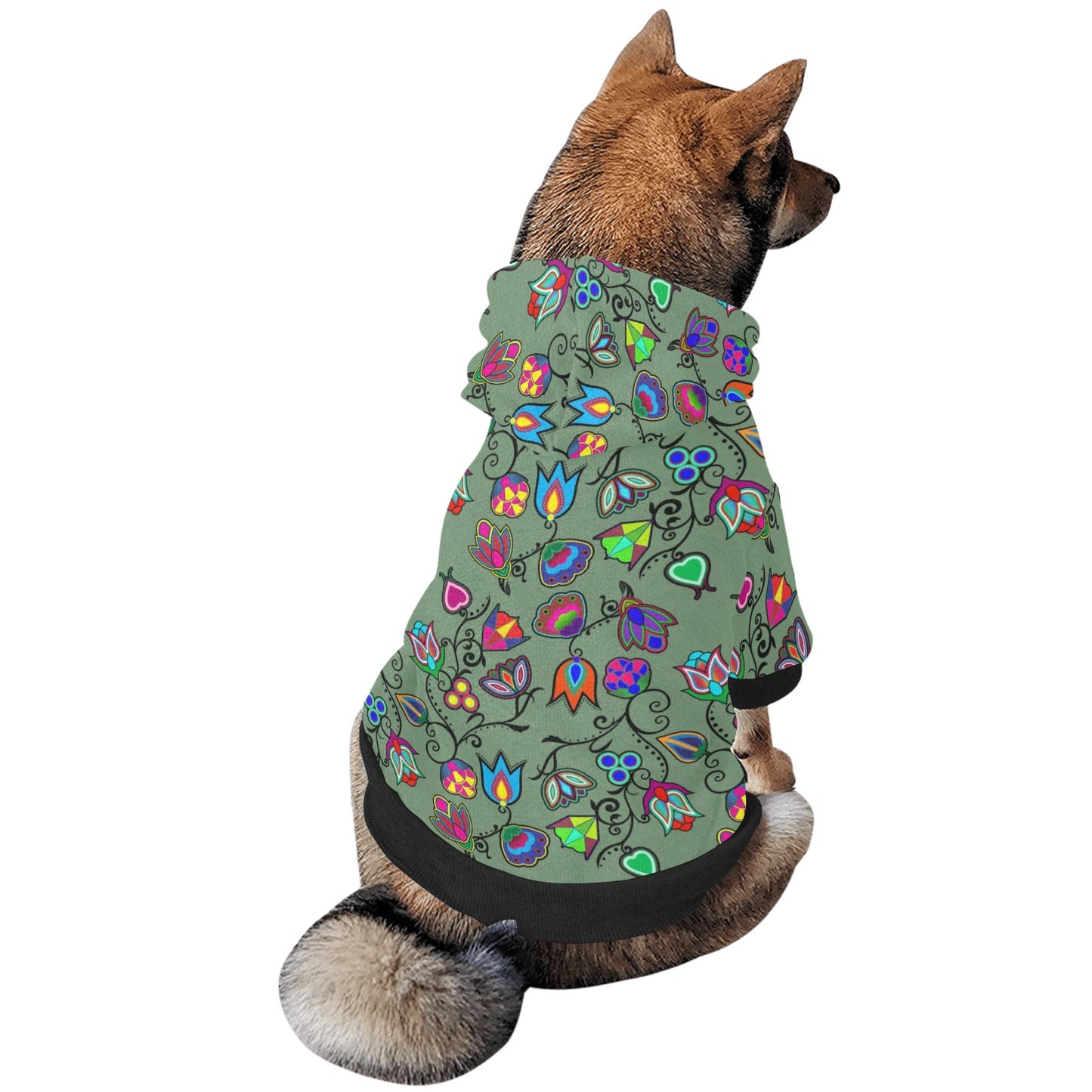 Indigenous Paisley Dark Sea Pet Dog Hoodie