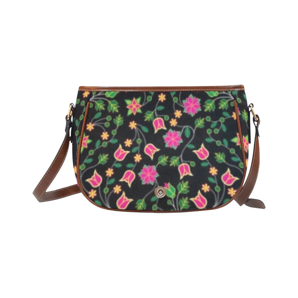 Floral Bearpaw Pink and Yellow Saddle Bag