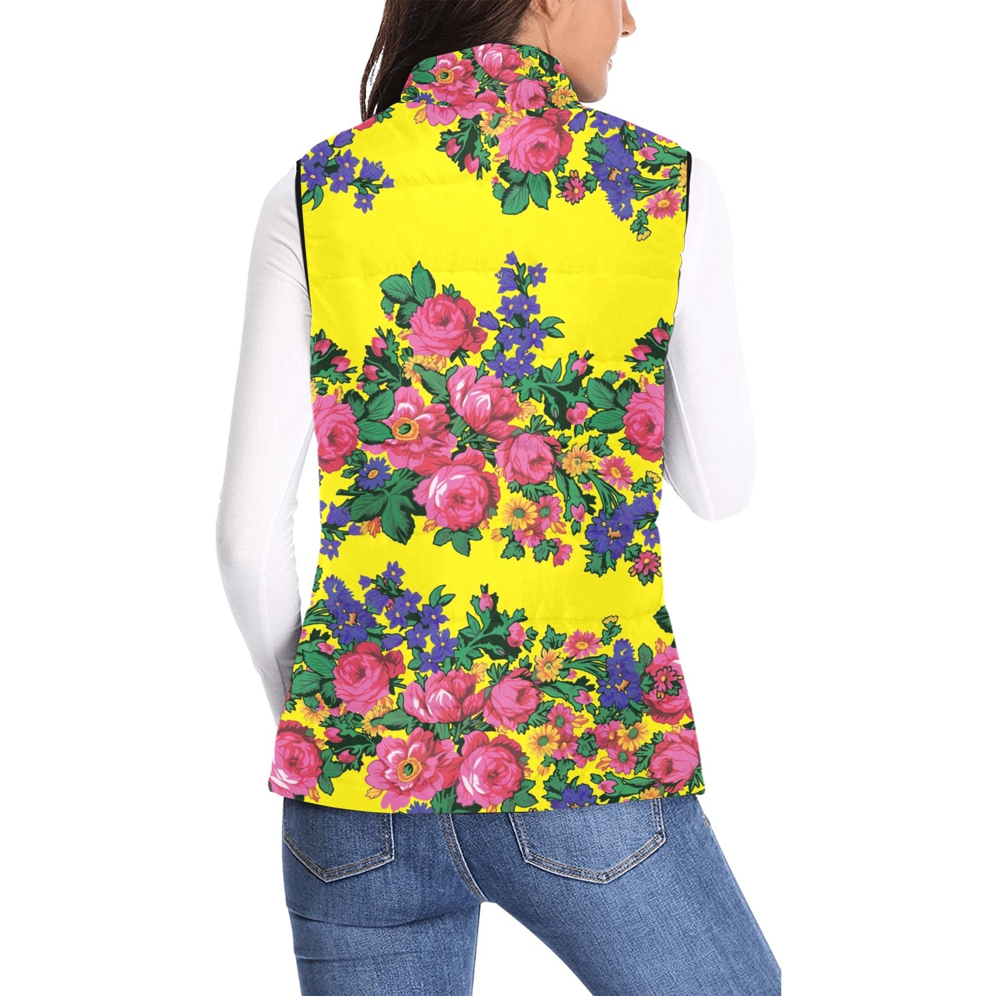 Kokum's Revenge Yellow Women's Padded Vest Jacket