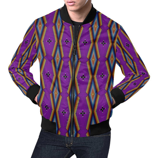 Diamond in the Bluff Purple Bomber Jacket for Men