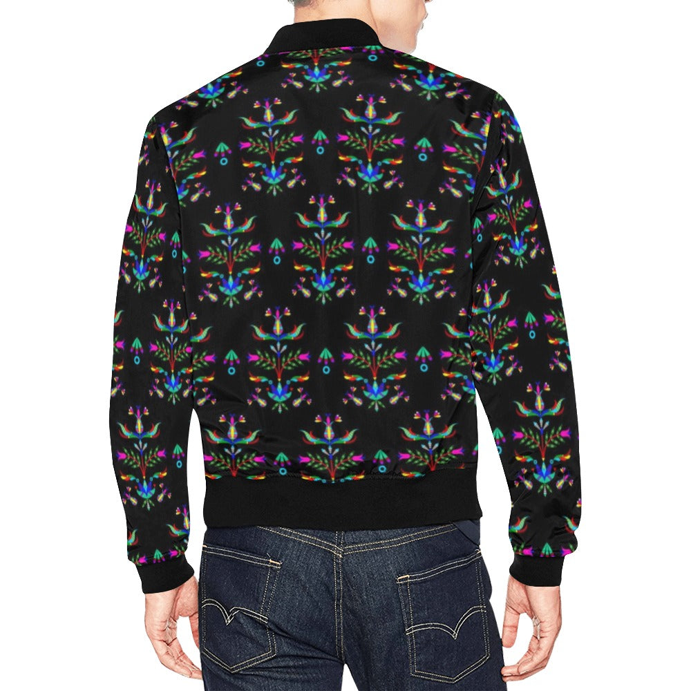 Dakota Damask Black Bomber Jacket for Men