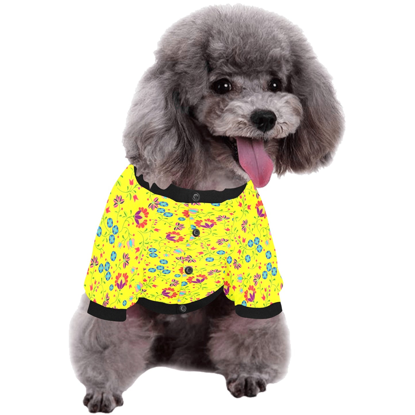 Fleur Indigine Mais Pet Dog Round Neck Shirt