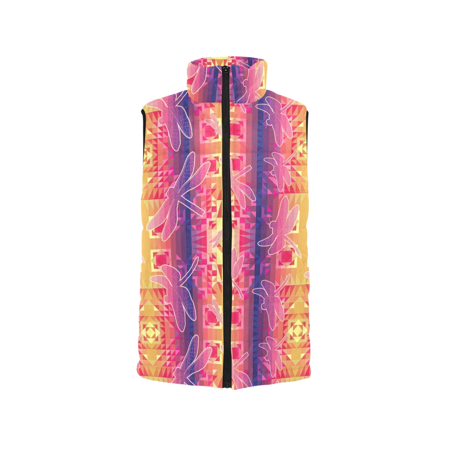 Kaleidoscope Dragonfly Men's Padded Vest Jacket