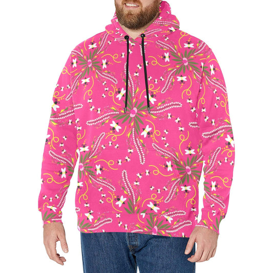 Willow Bee Bubblegum Men's Long Sleeve Fleece Hoodie