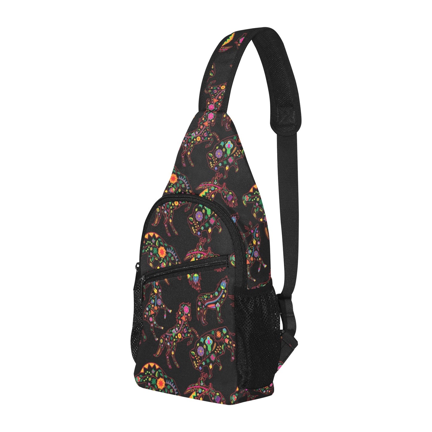 Neon Floral Animals Chest Bag