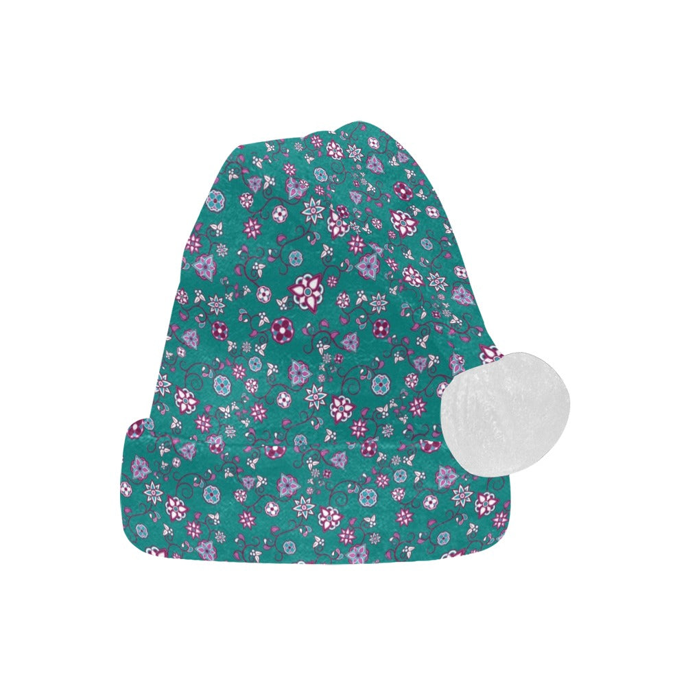 Burgundy Bloom Santa Hat