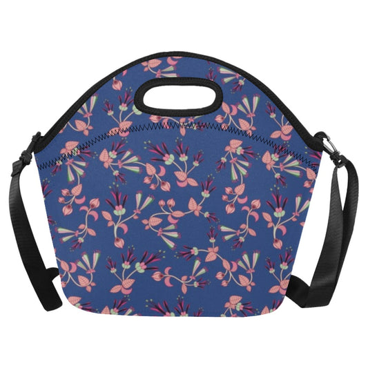 Swift Floral Peach Blue Neoprene Lunch Bag/Large