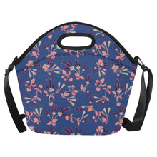 Load image into Gallery viewer, Swift Floral Peach Blue Neoprene Lunch Bag/Large
