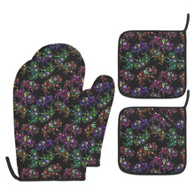 Load image into Gallery viewer, Neon Floral Buffalos Oven Mitt &amp; Pot Holder
