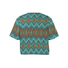 Load image into Gallery viewer, Fire Feather Turquoise Crop Top
