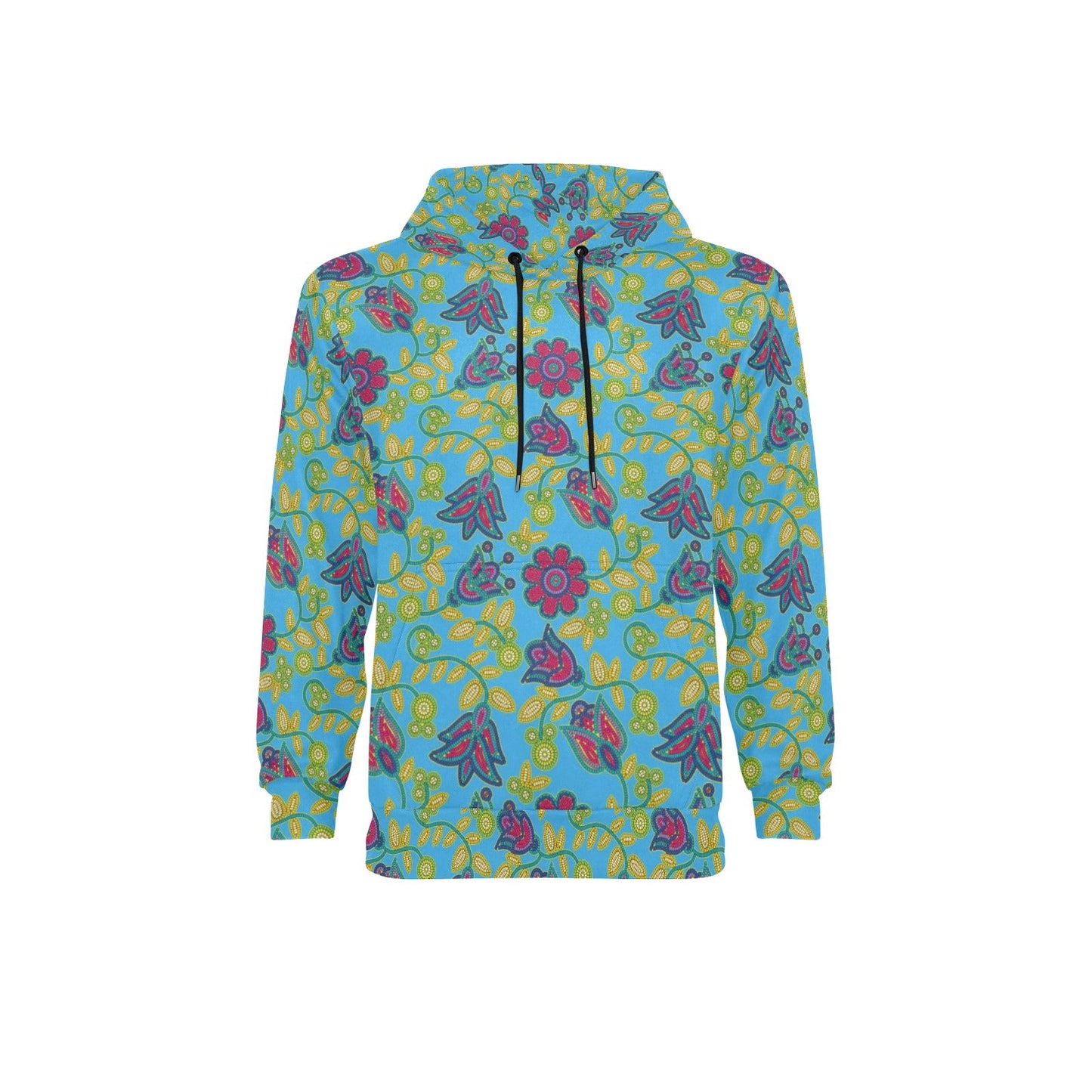 Beaded Nouveau Lime Men's Long Sleeve Fleece Hoodie