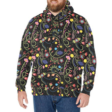 Load image into Gallery viewer, Fresh Fleur Midnight Men&#39;s Long Sleeve Fleece Hoodie
